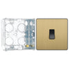 BG Evolve Satin Brass 1 Gang 20A 16AX Intermediate Light Switch PCDSB13B with 35mm Steel Back Box