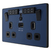BG Evolve Matt Blue Double USB Socket with WiFi Extender PCDDB22UWRB with 25mm Steel Back Box