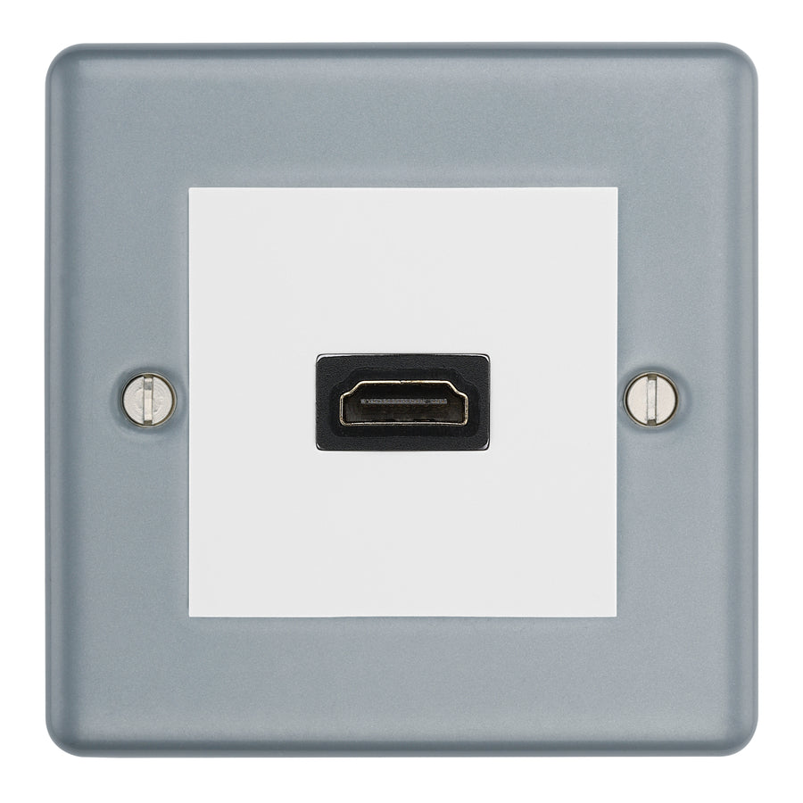 BG Metal Clad Single HDMI Socket - White Insert