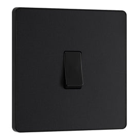 BG Evolve Matt Black 1 Gang 20A 16AX Intermediate Light Switch PCDMB13B with 35mm Steel Back Box