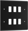 BG RNFB6 Nexus Metal Matt Black 6 Module Grid Front Plate