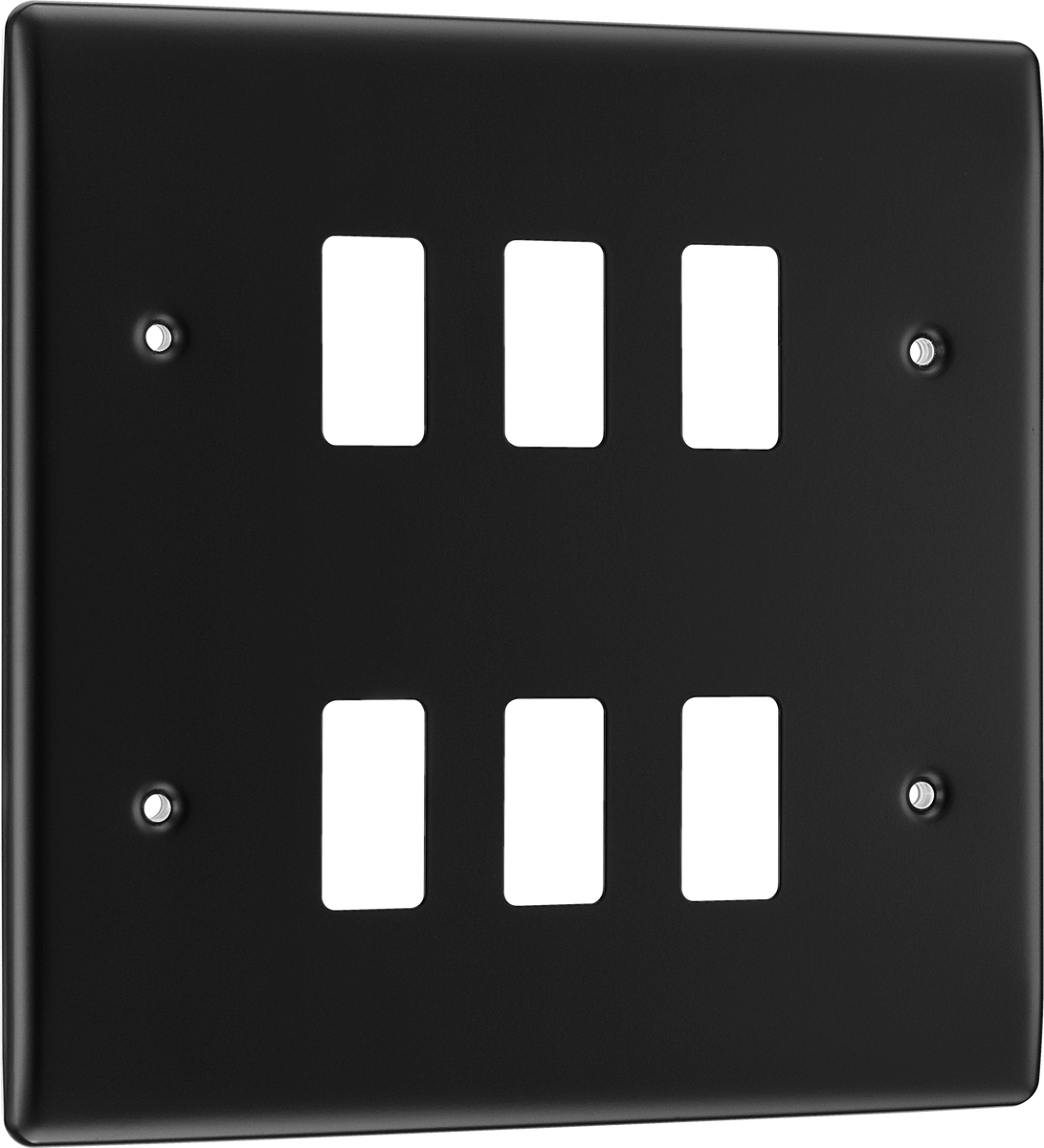BG RNFB6 Nexus Metal Matt Black 6 Module Grid Front Plate– The ...
