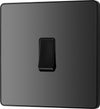 BG PCDBC12B Black Chrome Evolve 1 Gang 20A 16AX 2 Way Light Switch - Black Insert