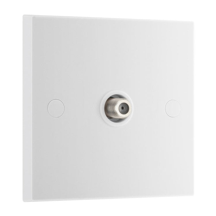 BG 964 Moulded Square Edge | White | 1 Gang Satellite TV Socket Outlet
