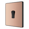 BG Evolve Polished Copper 1 Gang 20A 16AX 2 Way Light Switch PCDCP12B with 25mm Steel Back Box