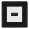 BG Nexus Matt Black 1 Gang HDMI Socket White Insert