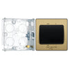 BG Evolve Satin Brass 10A Triple Pole Fan Isolator Switch PCDSB15B with 25mm Steel Back Box