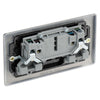 BG Nexus Antique Brass 13A Double Switched Socket NAB22B with 25mm Steel Back Box