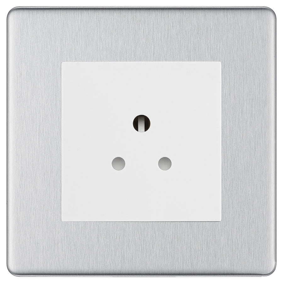 BG Nexus Screwless Brushed Steel 2A Unswitched Socket FBS28MW