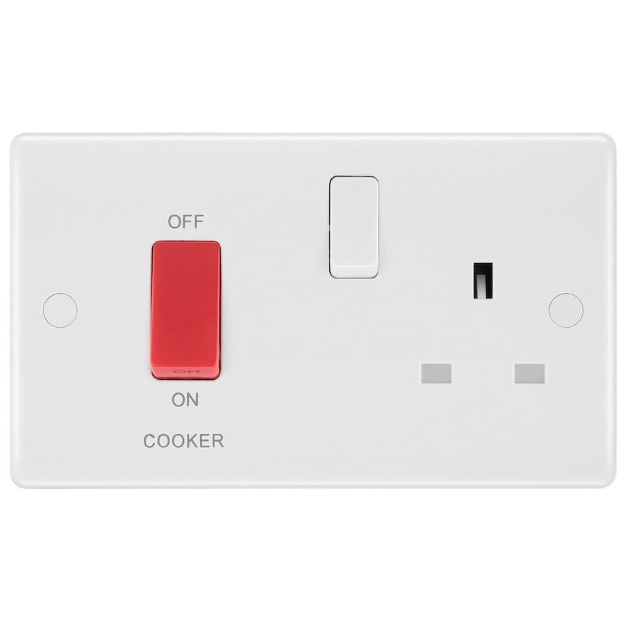 BG 871 Moulded Round Edge | White | 45A Switch 13A Switched Socket Cooker Control Unit