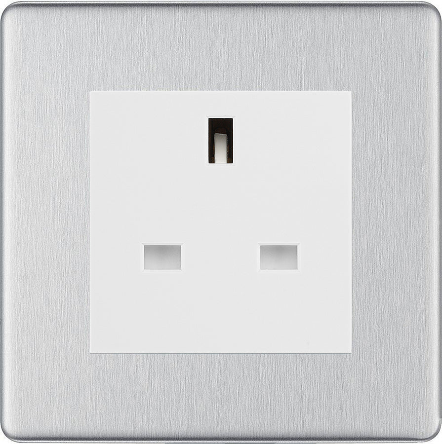 BG Nexus Screwless Brushed Steel 13A Unswitched Socket FBSUSSW