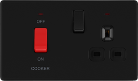 BG Evolve Matt Black 45A Cooker Control Unit Socket FFB70B