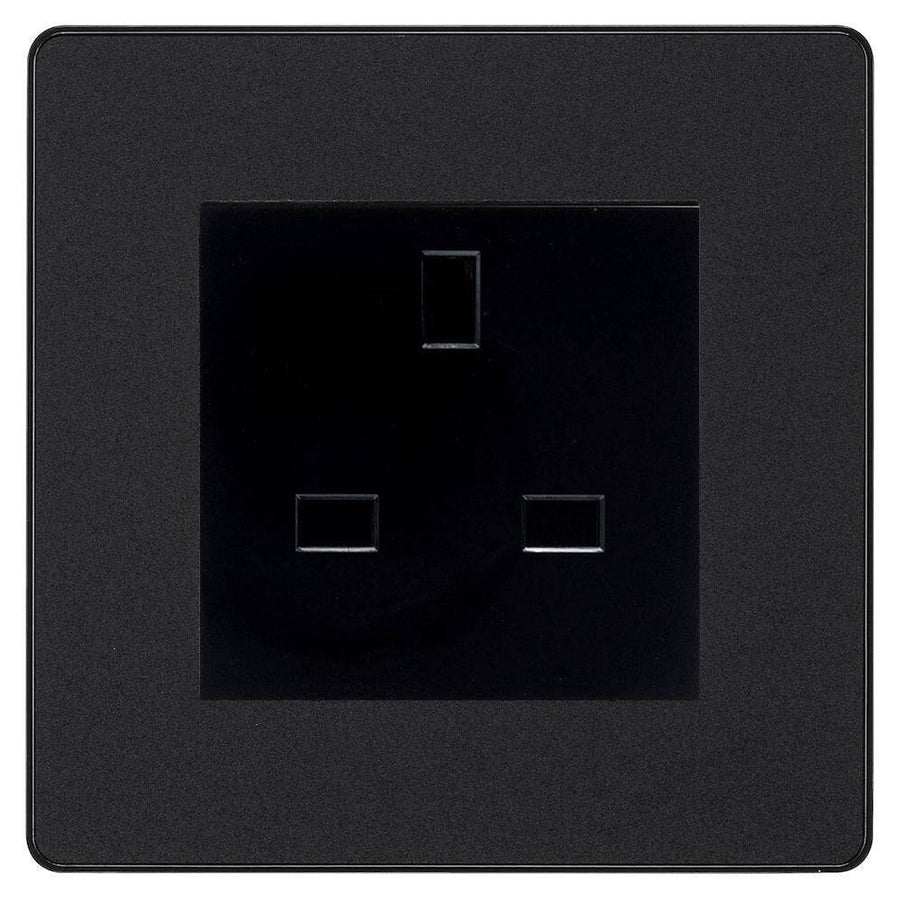 BG Evolve Matt Black 13A Unswitched Socket PCDMB13AUSSB