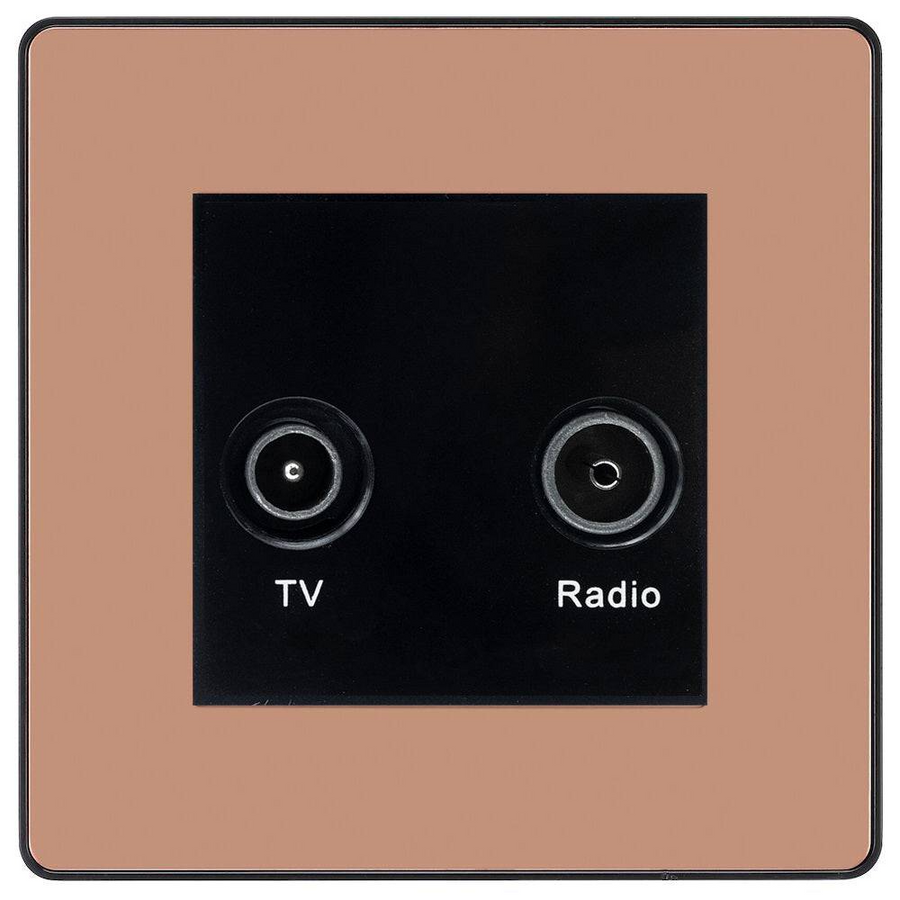 BG Evolve Polished Copper TV & FM Socket PCDCPTVFMB