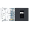 BG Evolve Matt Grey RJ45 Cat6 Single Data Outlet PCDMGRJ451B with 35mm Steel Back Box