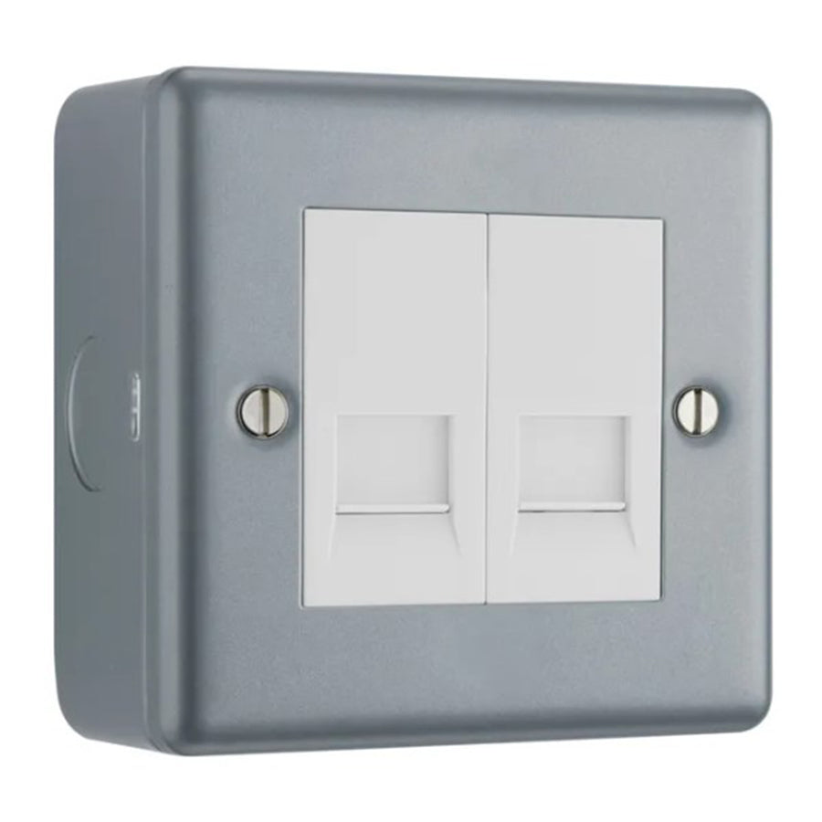 BG MC5RJ452 Metal Clad | 2 Gang RJ45 Ethernet Socket