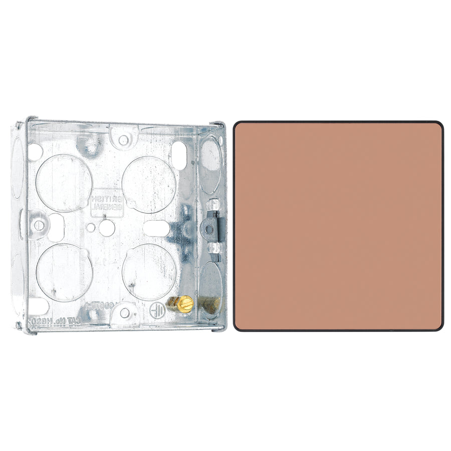 BG Evolve Polished Copper Single Blank Plate PCDCP94B with 25mm Steel Back Box