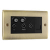 BG NAB69 Nexus Metal | Antique Brass | Quadplex 2x Satellite BT and Co-Axial Socket