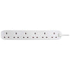 Masterplug BSG210N White 6 Gang 13A Extension Lead 2m